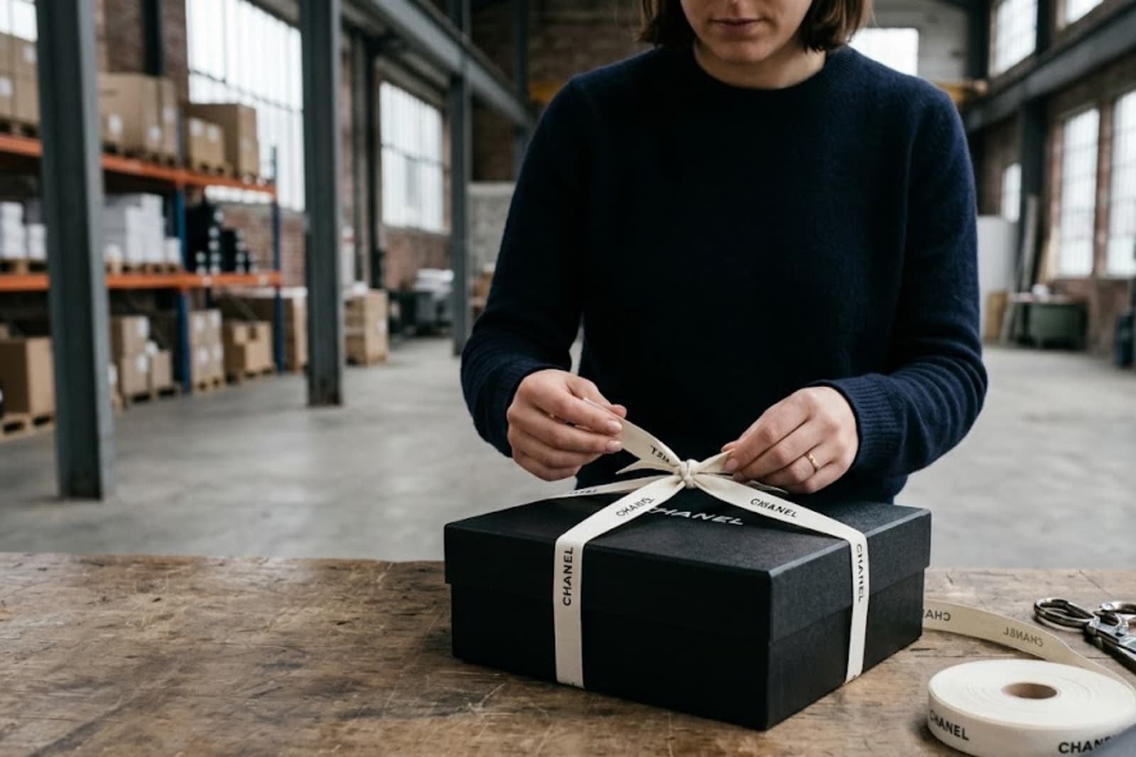 A won order being packed and gift-wrapped for delivery